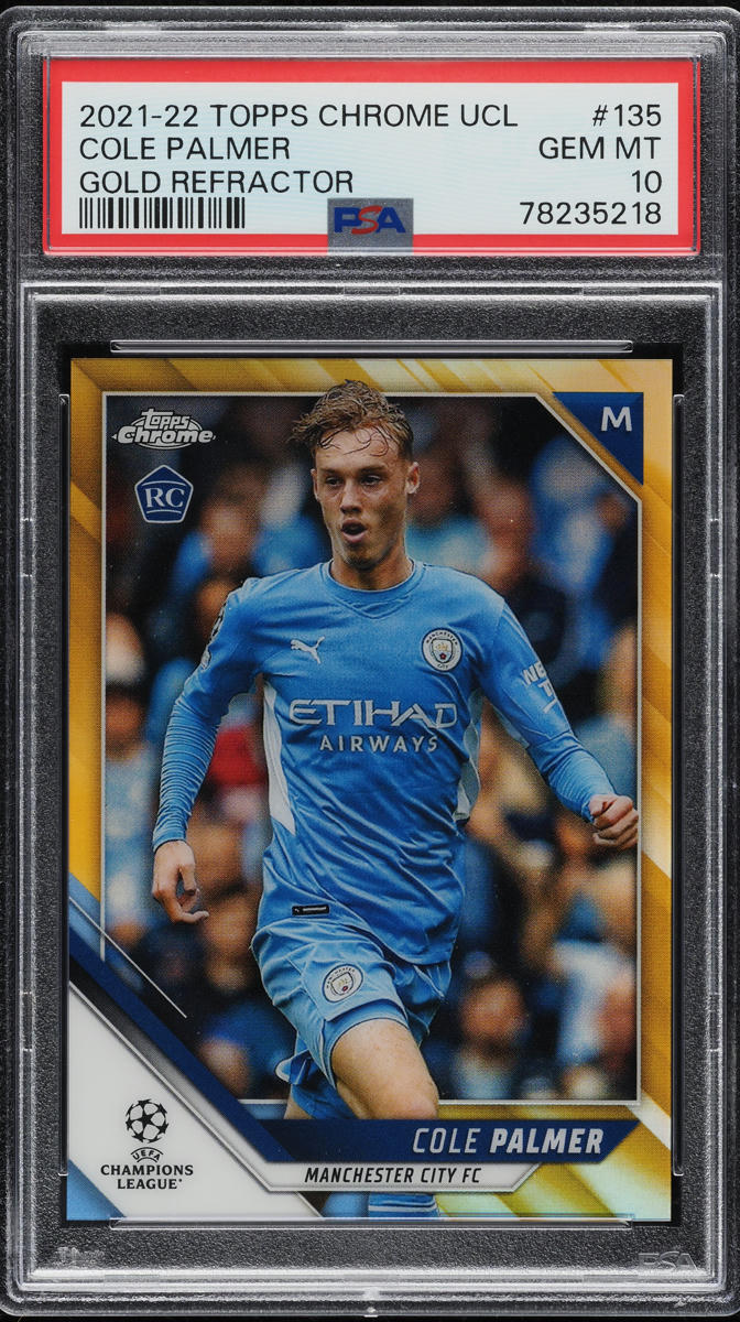 2021 Topps Chrome UCL Gold Refractor Cole Palmer ROOKIE /50 #135 PSA 10 GEM MINT