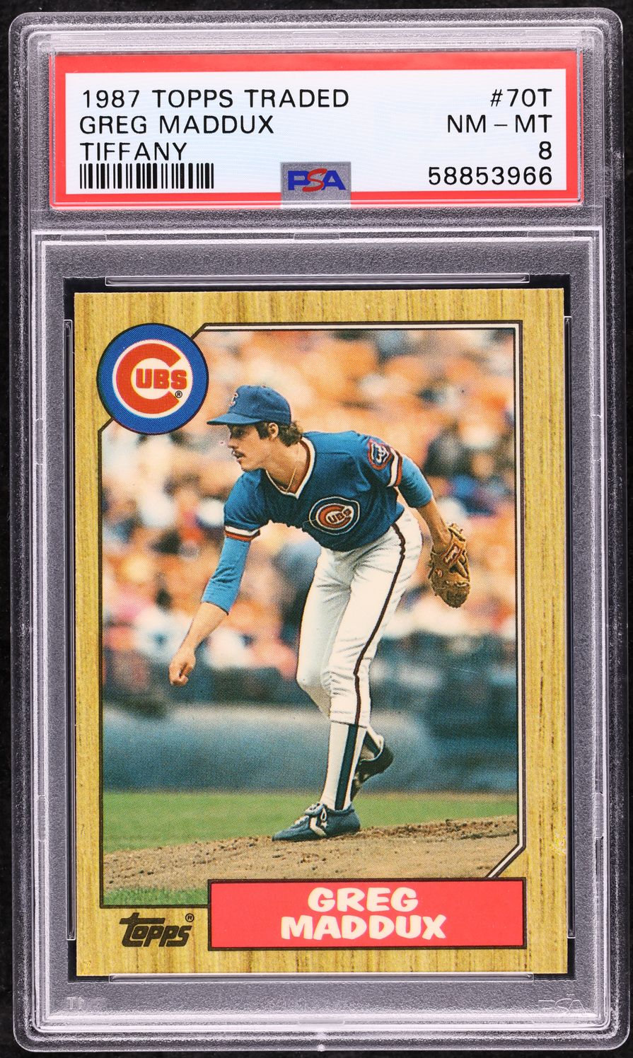1987 Topps Traded Tiffany Greg Maddux ROOKIE #70T PSA 8 NM-MT