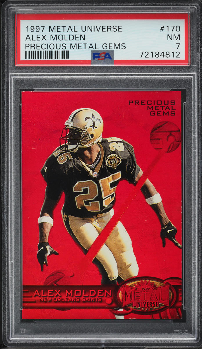 1997 Metal Universe Precious Metal Gems PMG Red Alex Molden /150 #170 PSA 7 NRMT