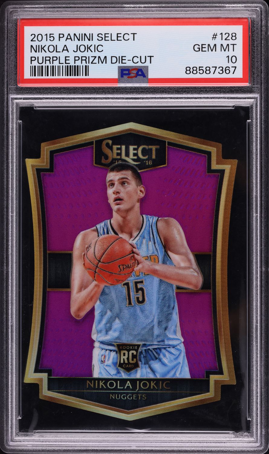 2015 Select Purple Prizm Die-Cut Nikola Jokic ROOKIE /99 #128 PSA 10 GEM MINT