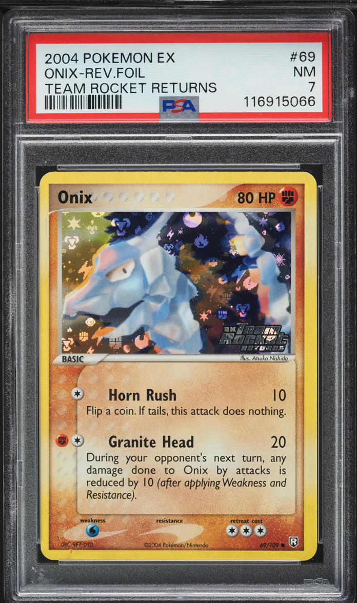 2004 Pokemon EX Team Rocket Returns Reverse Holo Onix #69 PSA 7 NRMT