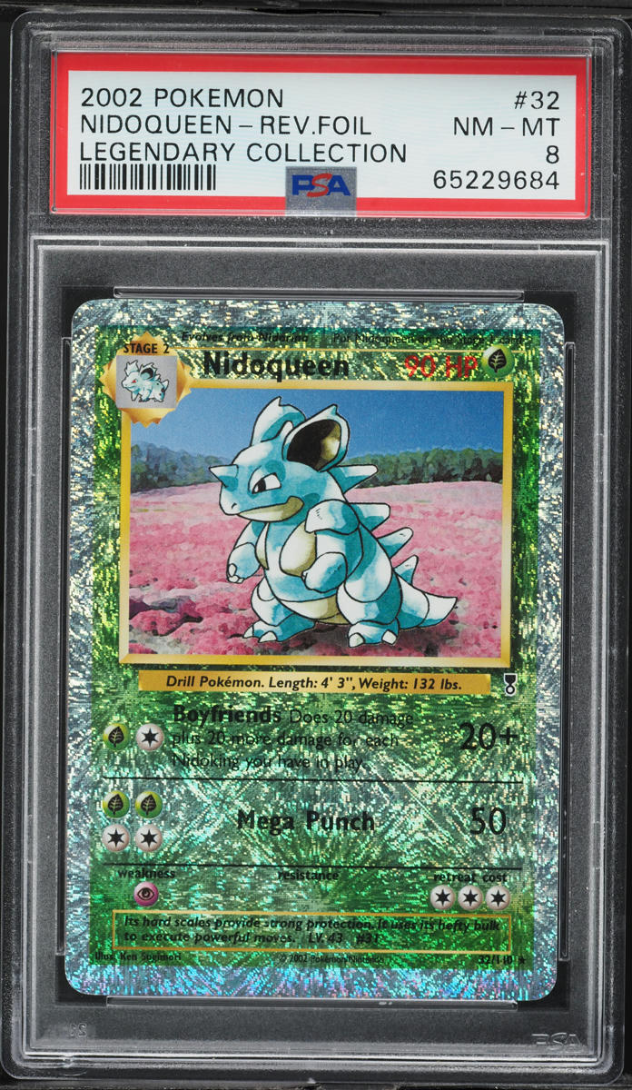 2002 Pokemon Legendary Collection Reverse Holo Nidoqueen #32 PSA 8 NM-MT