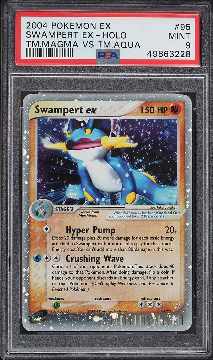 2004 Pokemon EX Team Magma Vs Team Aqua Holo Swampert Ex #95 PSA 9 MINT