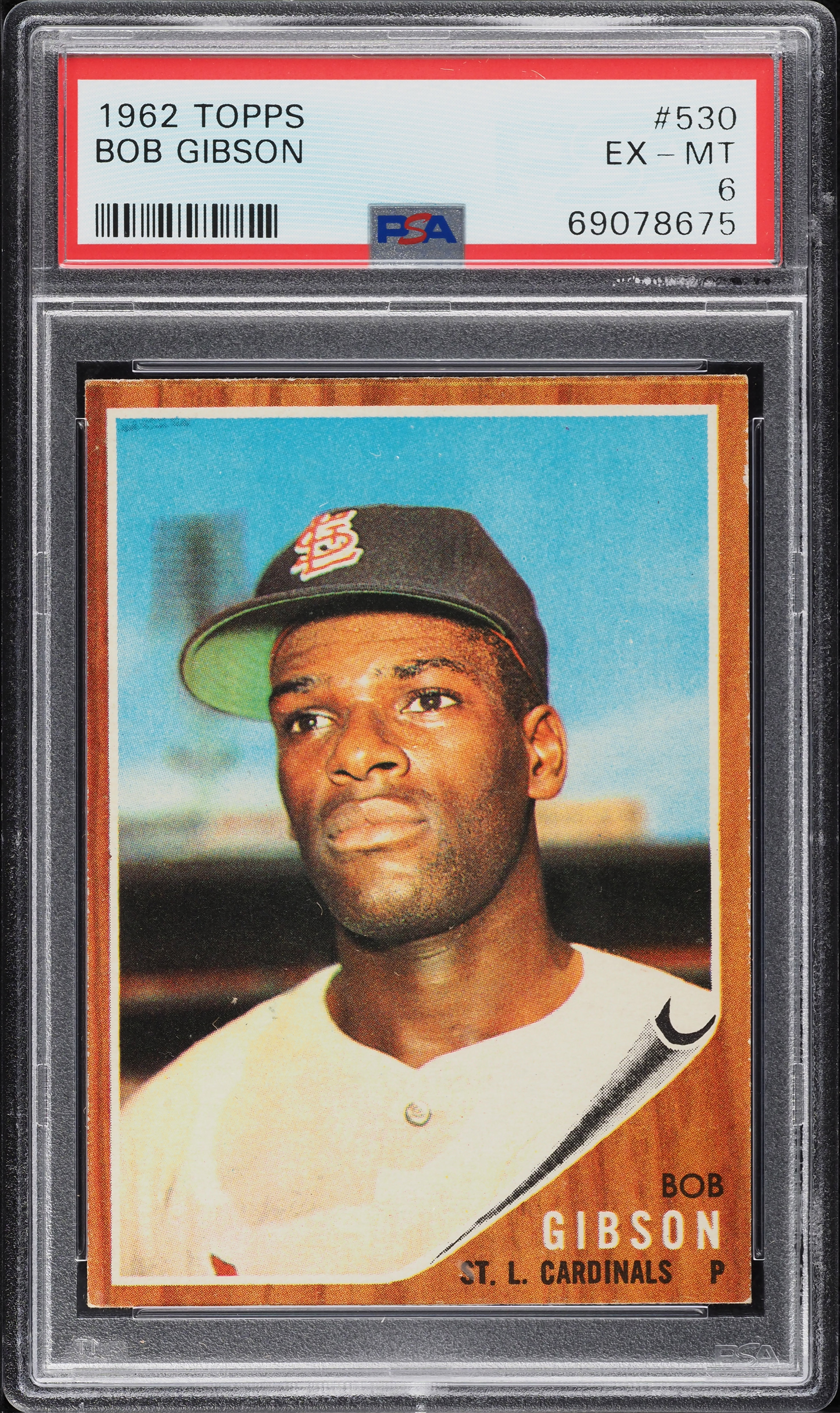 1962 Topps Bob Gibson SHORT PRINT #530 PSA 6 EXMT