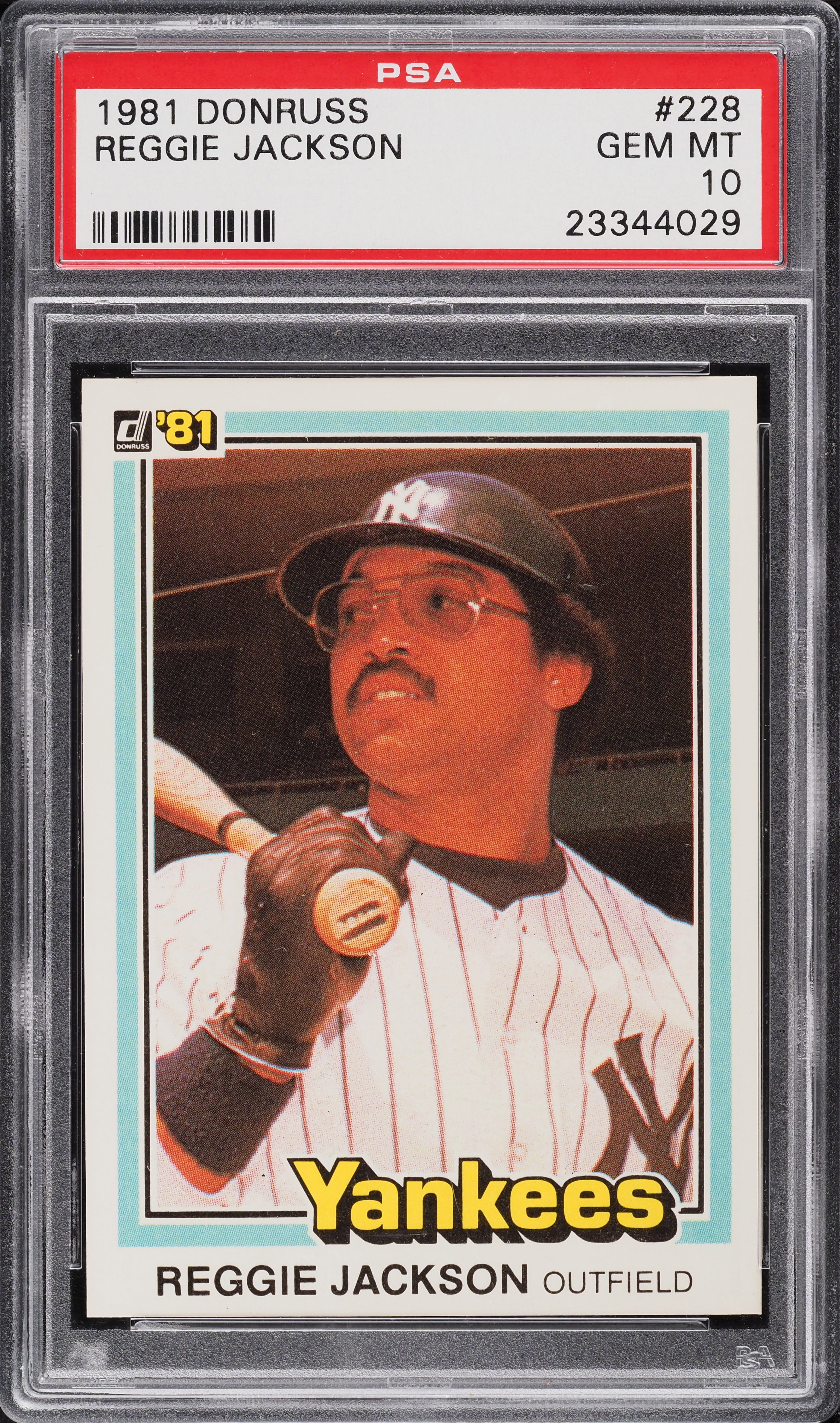 1981 Donruss Reggie Jackson #228 PSA 10 GEM MINT