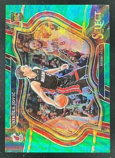 2022-23 Panini Select Green Wave Prizms #270 Nikola Jovic RC Courtside /50