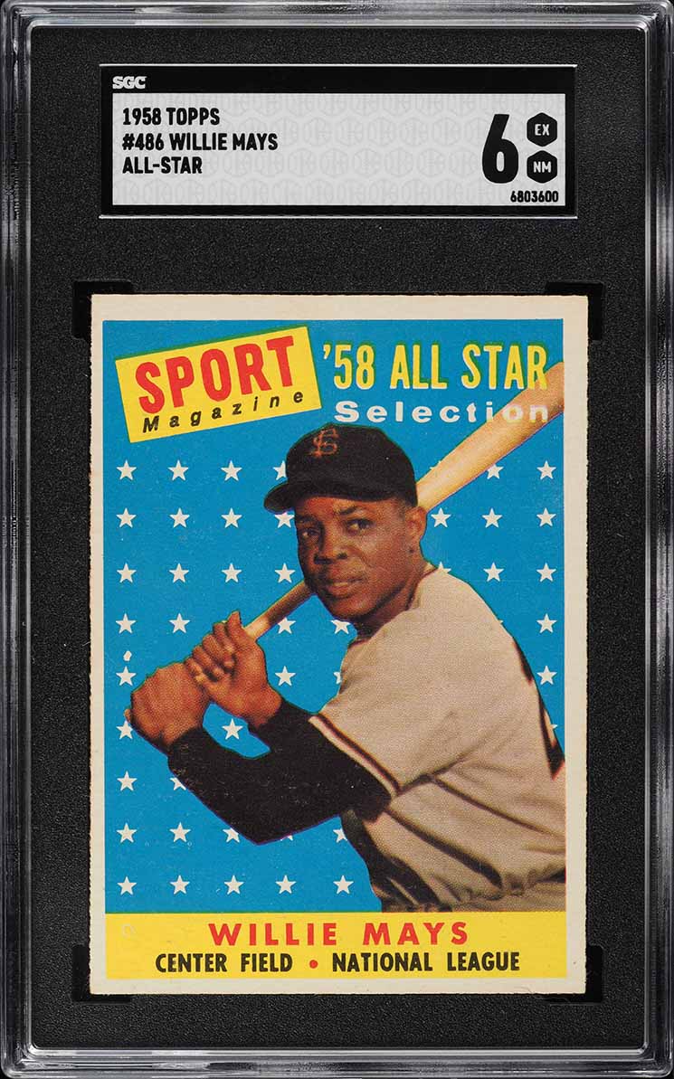 1958 Topps Willie Mays ALL-STAR #486 SGC 6 EXMT