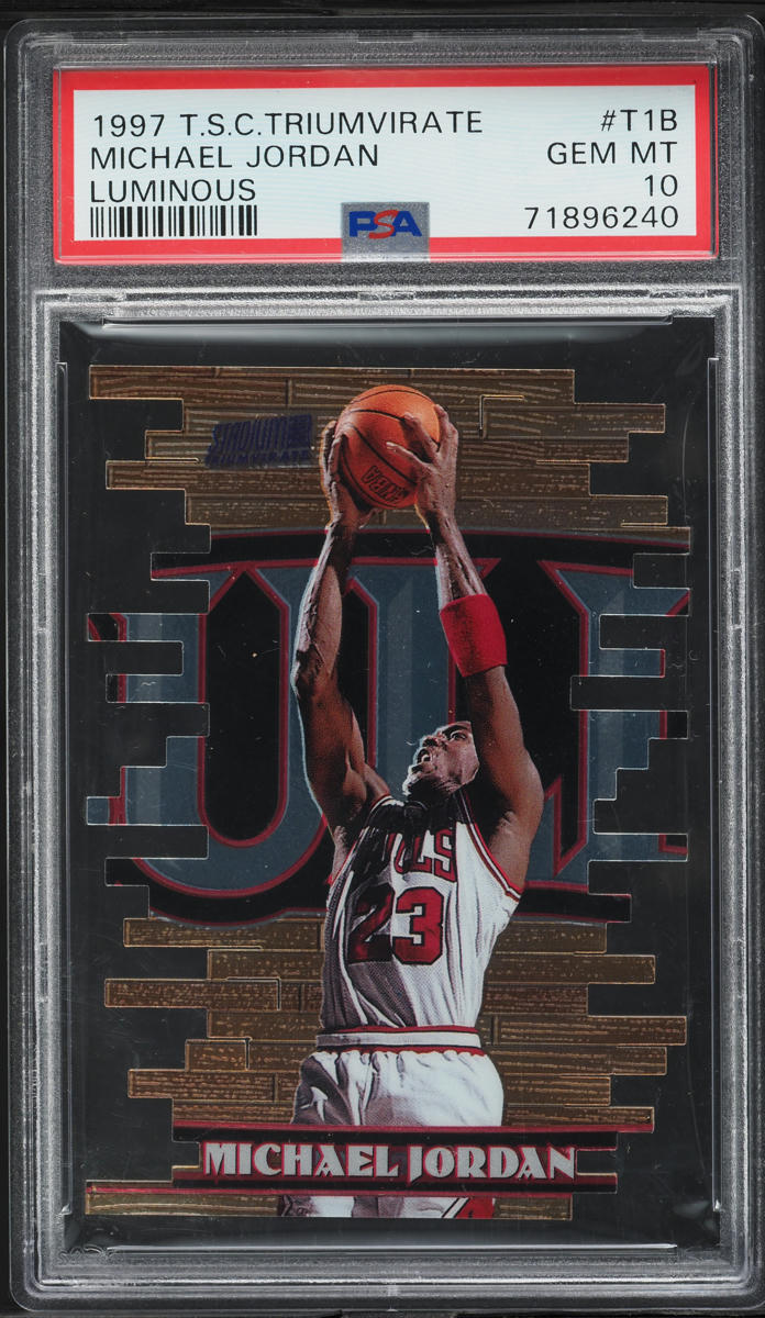 1997 Stadium Club Triumvirate Luminous Die-Cut Michael Jordan #T1B PSA 10 GEM
