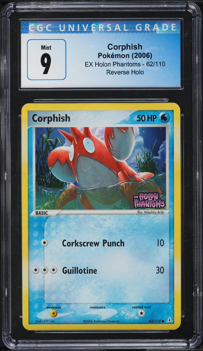 2006 Pokemon EX Holon Phantoms Reverse Holo Corphish #62 CGC 9 MINT