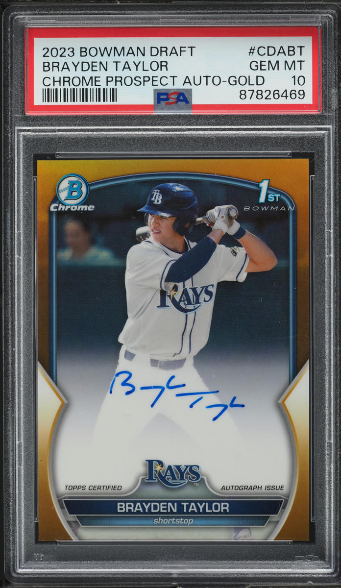 2023 Bowman Chrome Draft Gold Brayden Taylor ROOKIE AUTO /50 #CDA-BT PSA 10 GEM