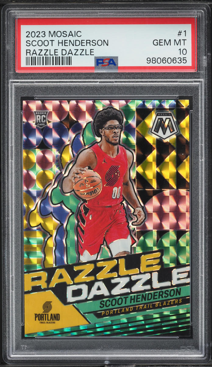 2023 Panini Mosaic Razzle Dazzle Scoot Henderson ROOKIE #1 PSA 10 GEM MINT