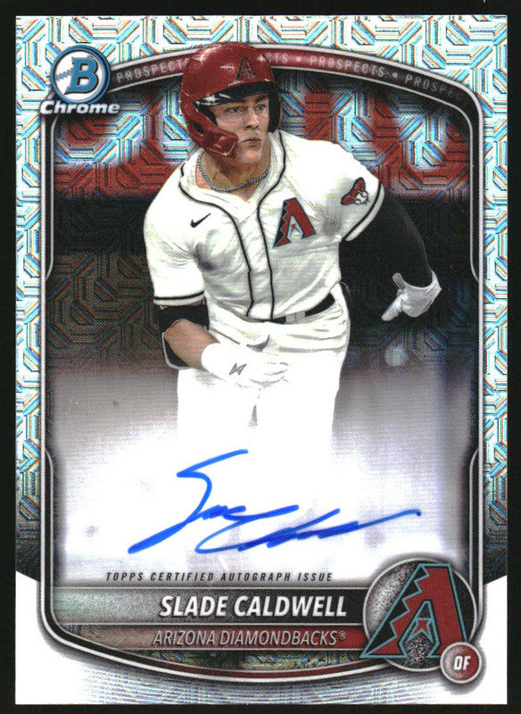 2025 Bowman Chrome Autographs Mega Box Refractors #BMA-SC Slade Caldwell RC Auto