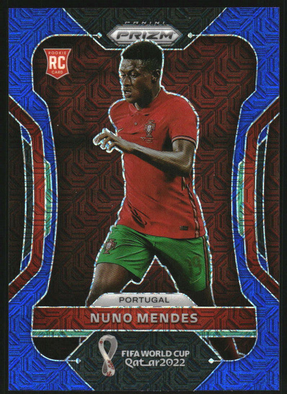 2022 Panini Prizm World Cup Blue Mojo #180 Nuno Mendes /75