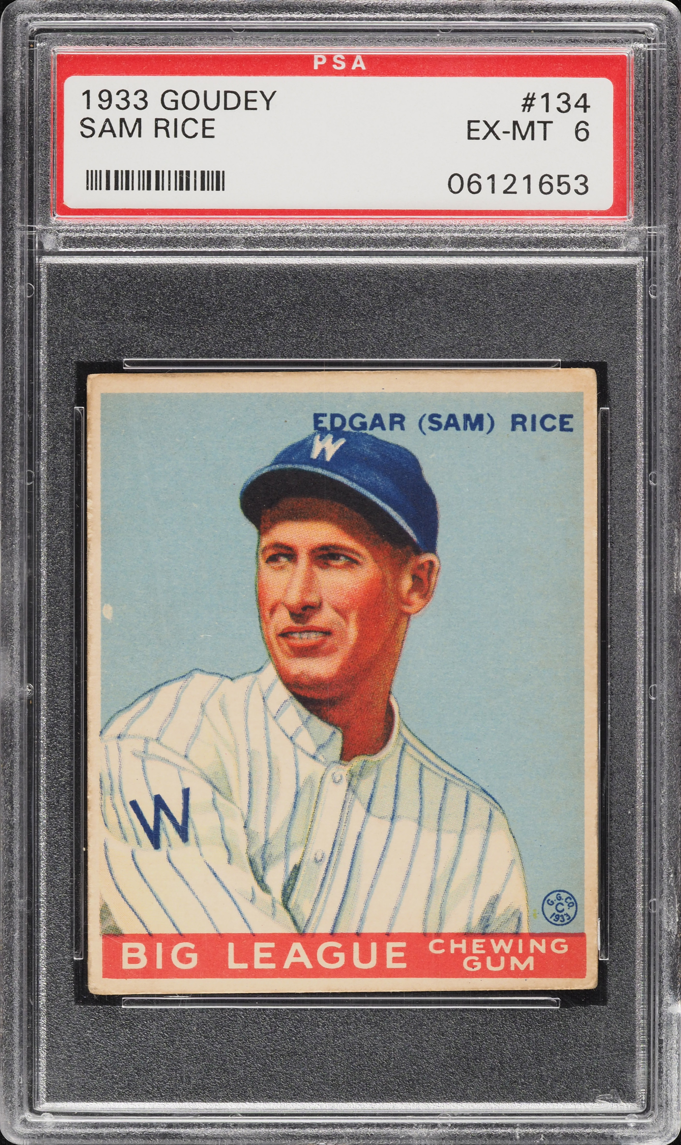 1933 Goudey Sam Rice #134 PSA 6 EXMT