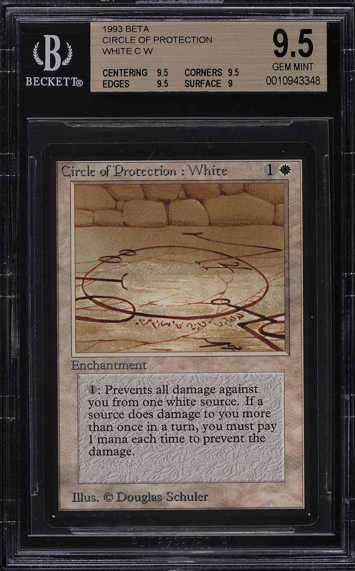 1993 Magic The Gathering MTG Beta Circle Of Protection White C W BGS 9.5