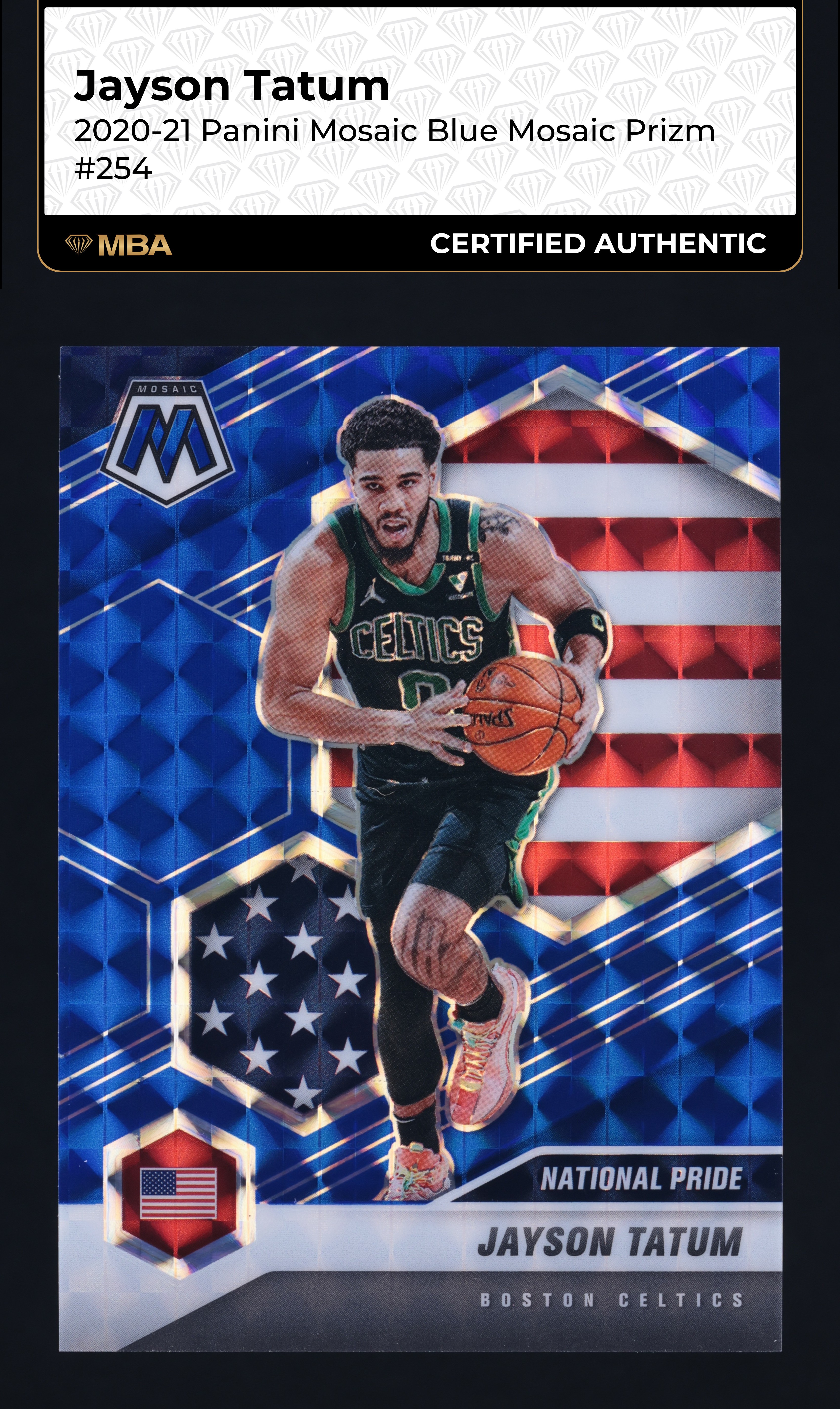 2020 Panini Mosaic Blue Prizm Jayson Tatum /99 #254 MBA AUTH