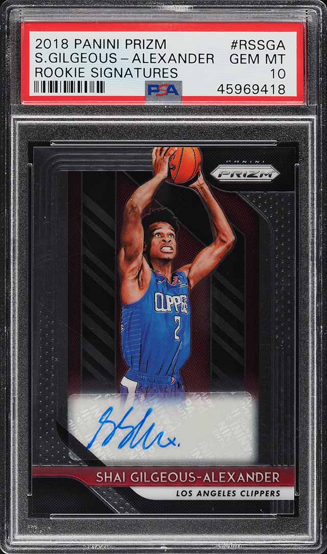 2018 Panini Prizm Signatures Shai Gilgeous-Alexander ROOKIE AUTO PSA 10 GEM MINT