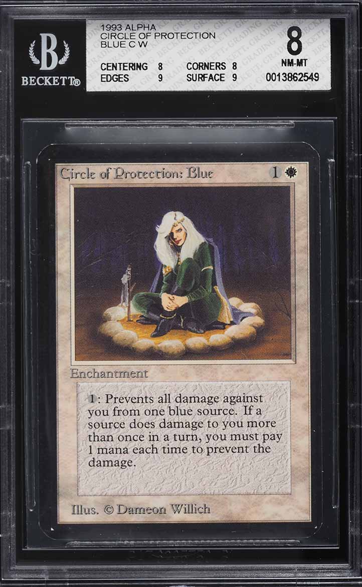 1993 Magic The Gathering MTG Alpha Circle Of Protection Blue C W BGS 8 NM-MT