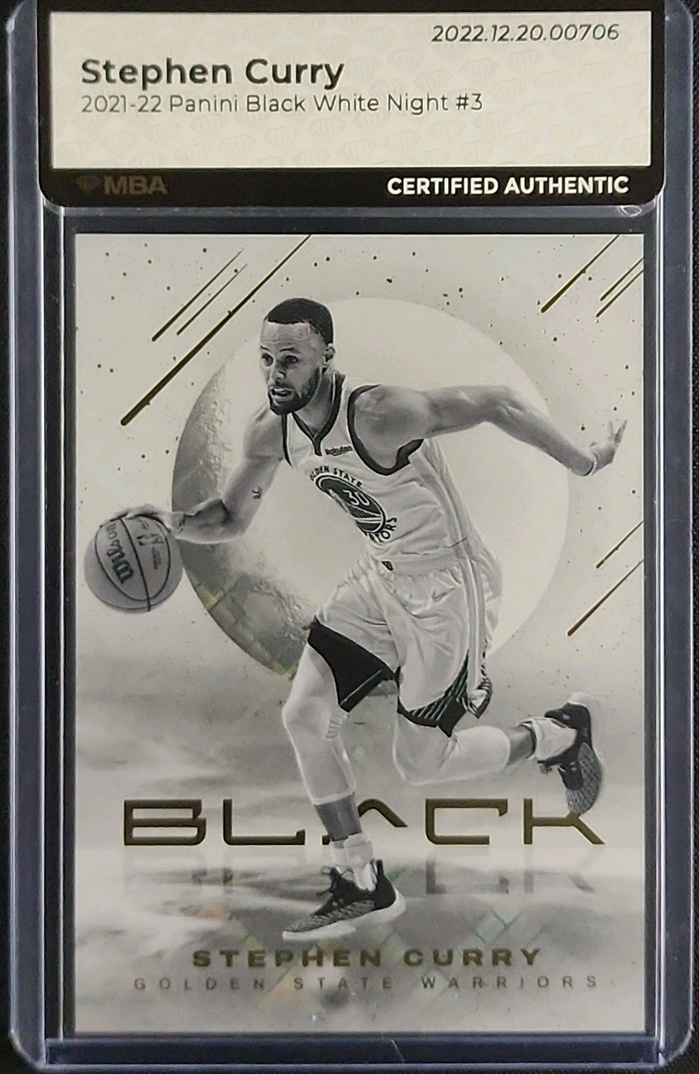 2021 Panini Black White Night Stephen Curry #3 MBA AUTH
