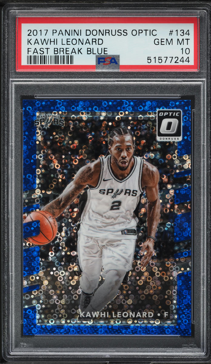 2017 Donruss Optic Fast Break Blue Kawhi Leonard /50 #134 PSA 10 GEM MINT