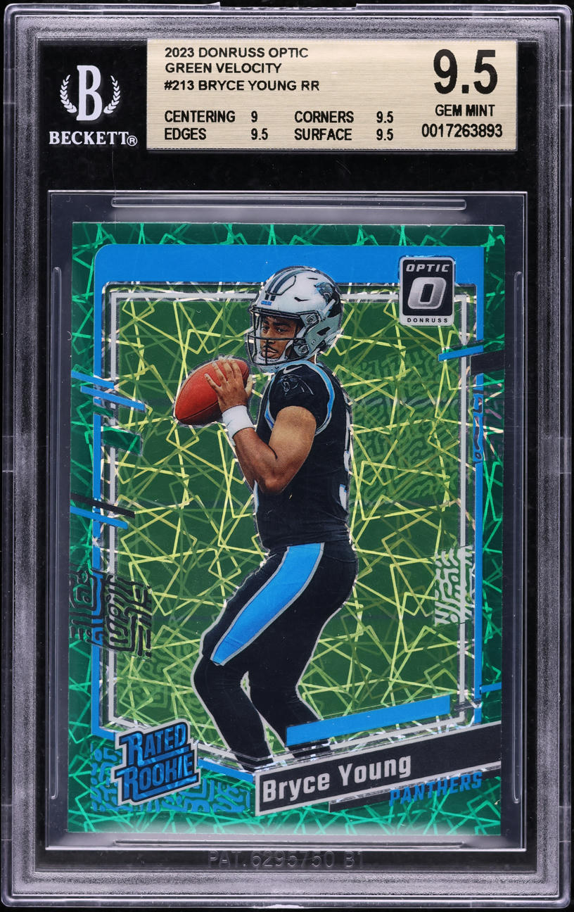 2023 Donruss Optic Green Velocity Bryce Young ROOKIE #213 BGS 9.5 GEM MINT