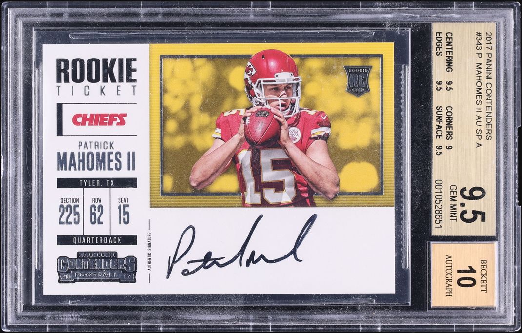 2017 Panini Contenders Patrick Mahomes II ROOKIE AUTO #343 BGS 9.5 GEM MINT