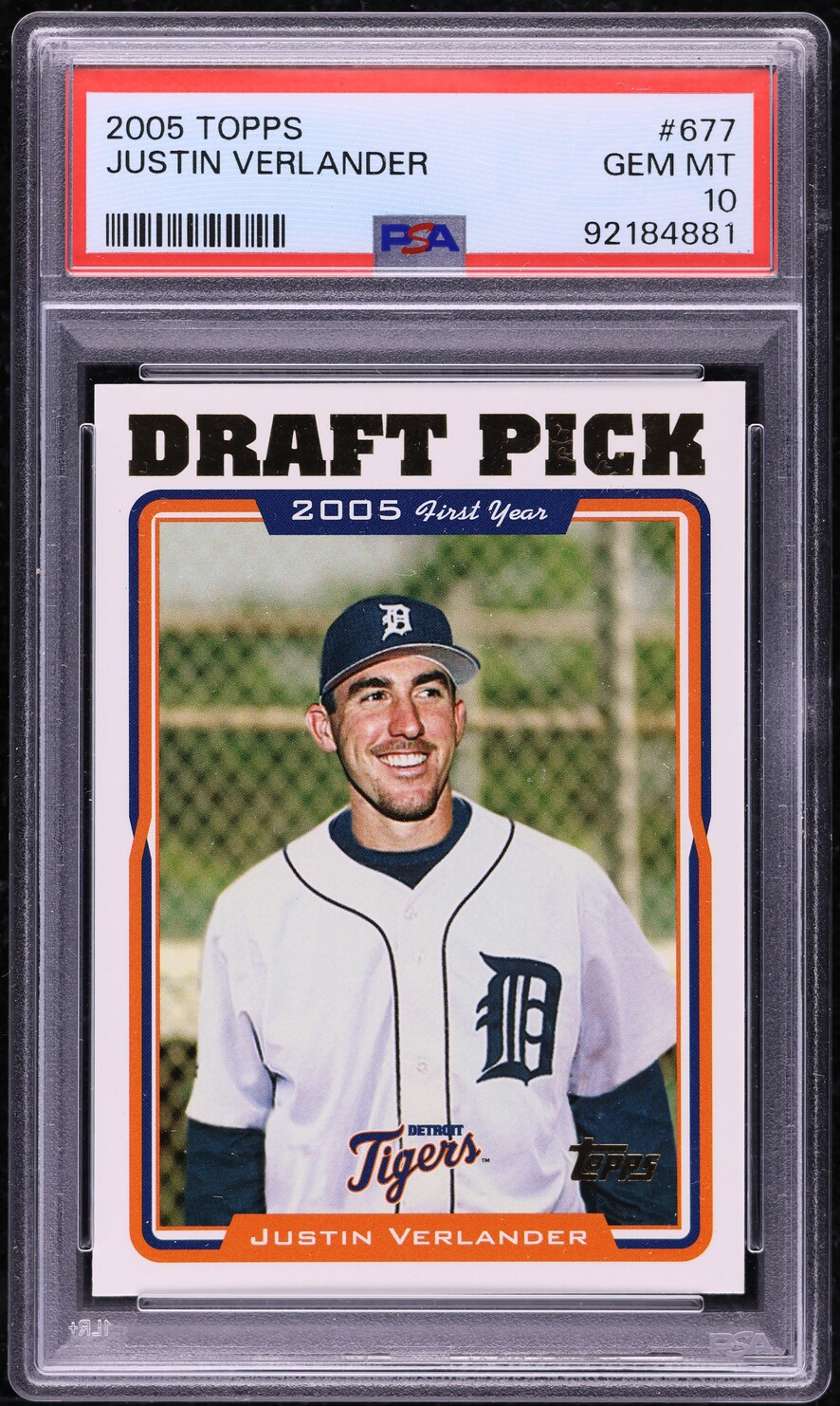 2005 Topps Justin Verlander PROSPECT #677 PSA 10 GEM MINT