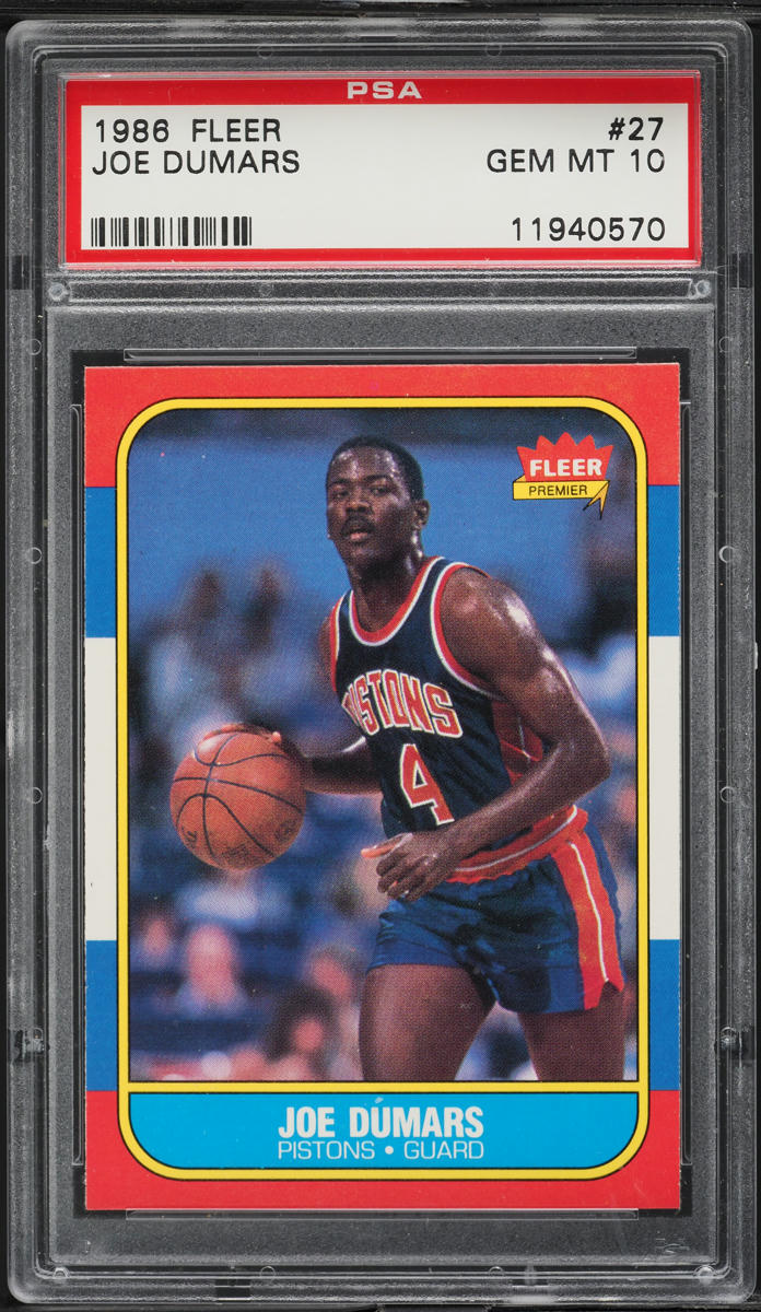 1986 Fleer Basketball Joe Dumars ROOKIE #27 PSA 10 GEM MINT