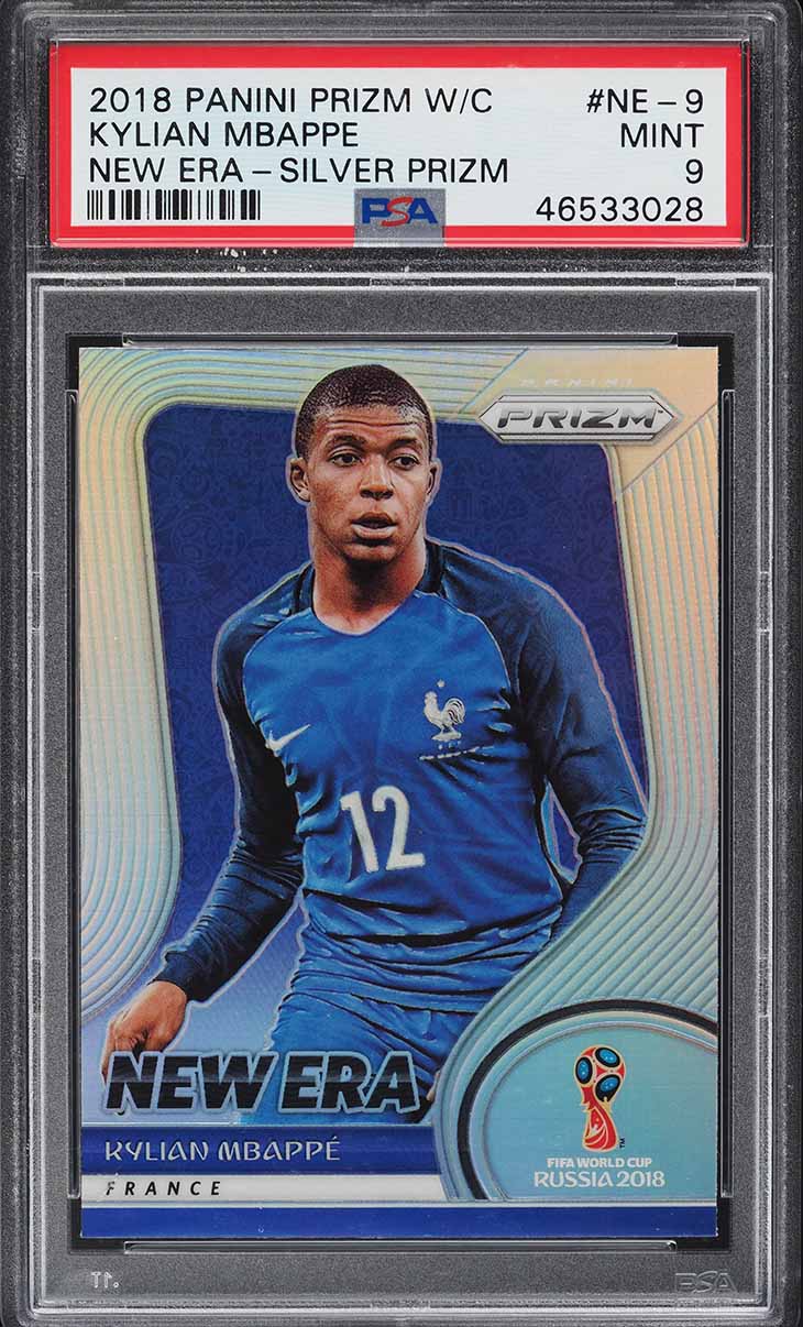 2018 Panini Prizm World Cup New Era Silver Kylian Mbappe ROOKIE #NE-9 PSA 9 MINT