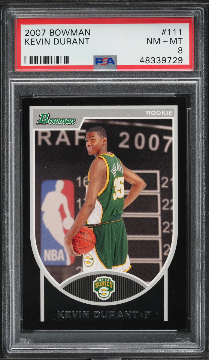 2007 Bowman Basketball Kevin Durant ROOKIE /2999 #111 PSA 8 NM-MT