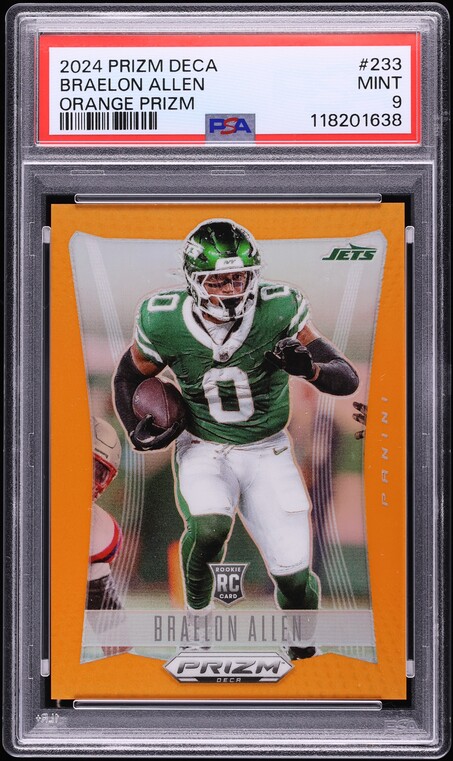 2024 Panini Prizm Deca Orange Braelon Allen ROOKIE /49 #233 PSA 9 MINT