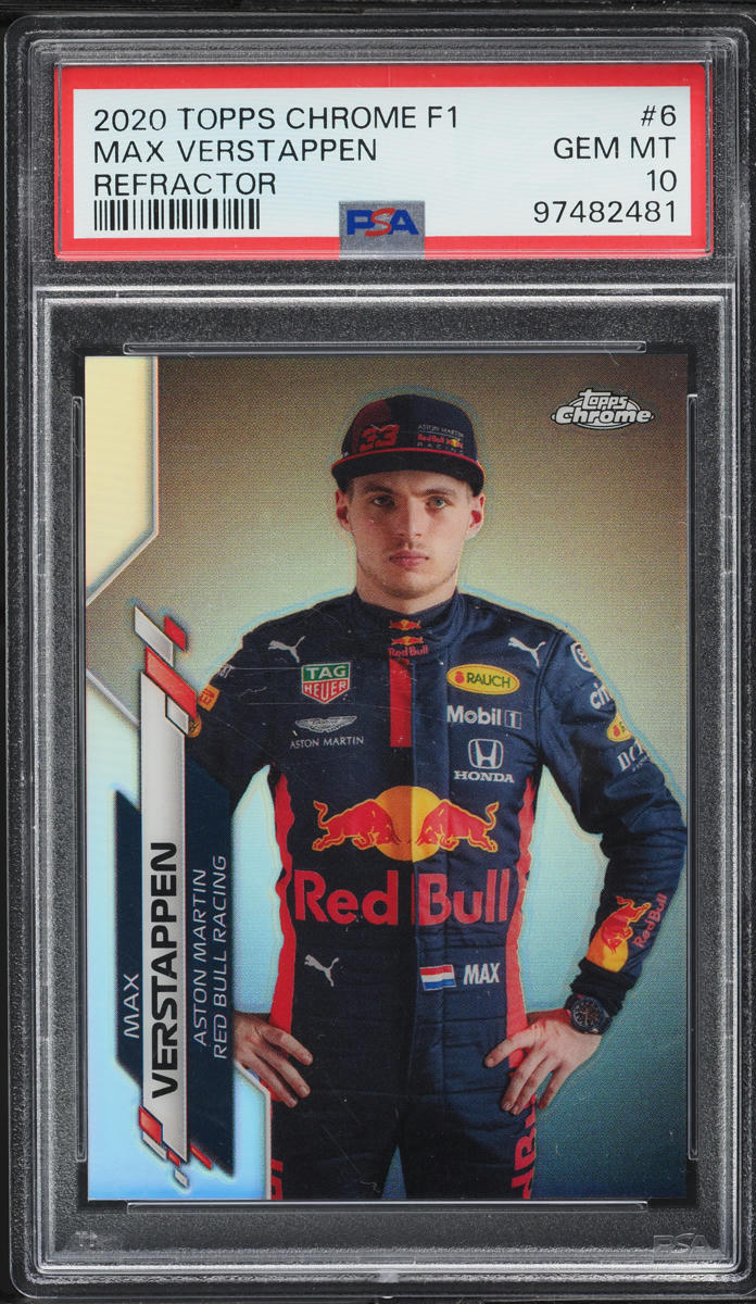 2020 Topps Chrome Formula 1 F1 Refractor Max Verstappen ROOKIE #6 PSA 10 GEM