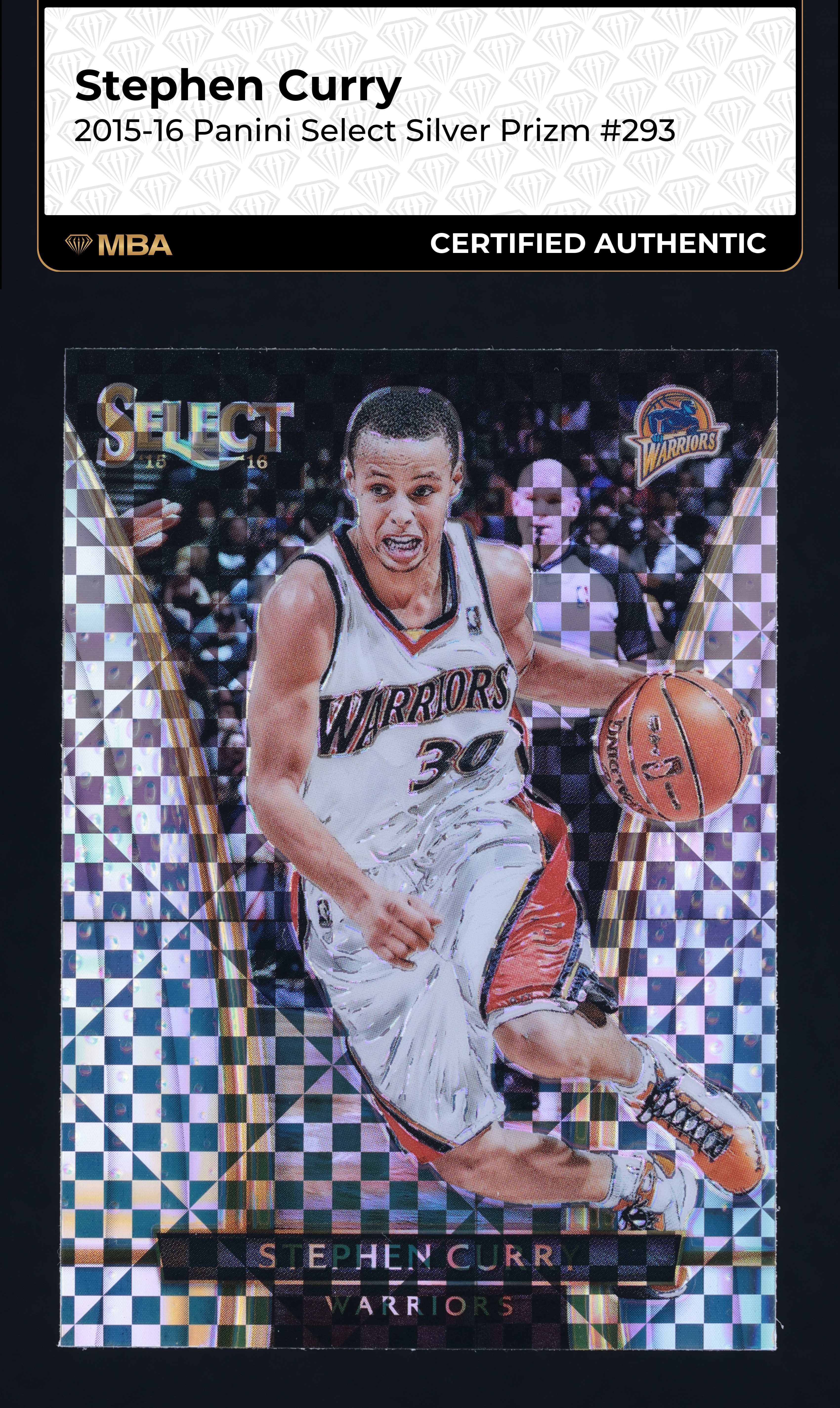 2015 Select Courtside Silver Prizm Stephen Curry #293 MBA AUTH