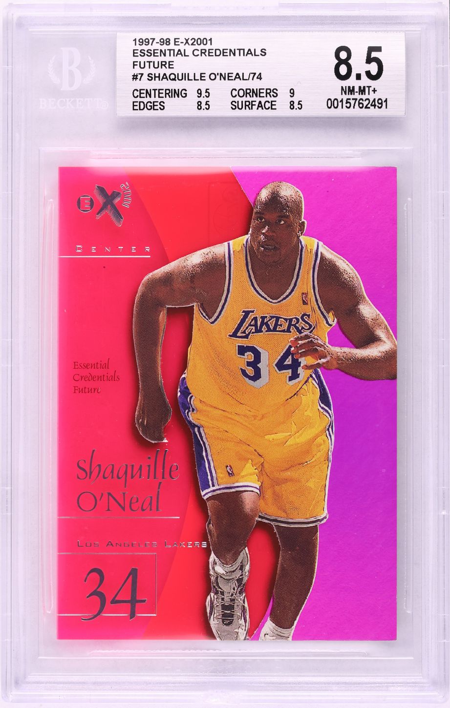 1997 Skybox E-X2001 Essential Credentials Future Shaquille O'Neal /74 #7 BGS 8.5