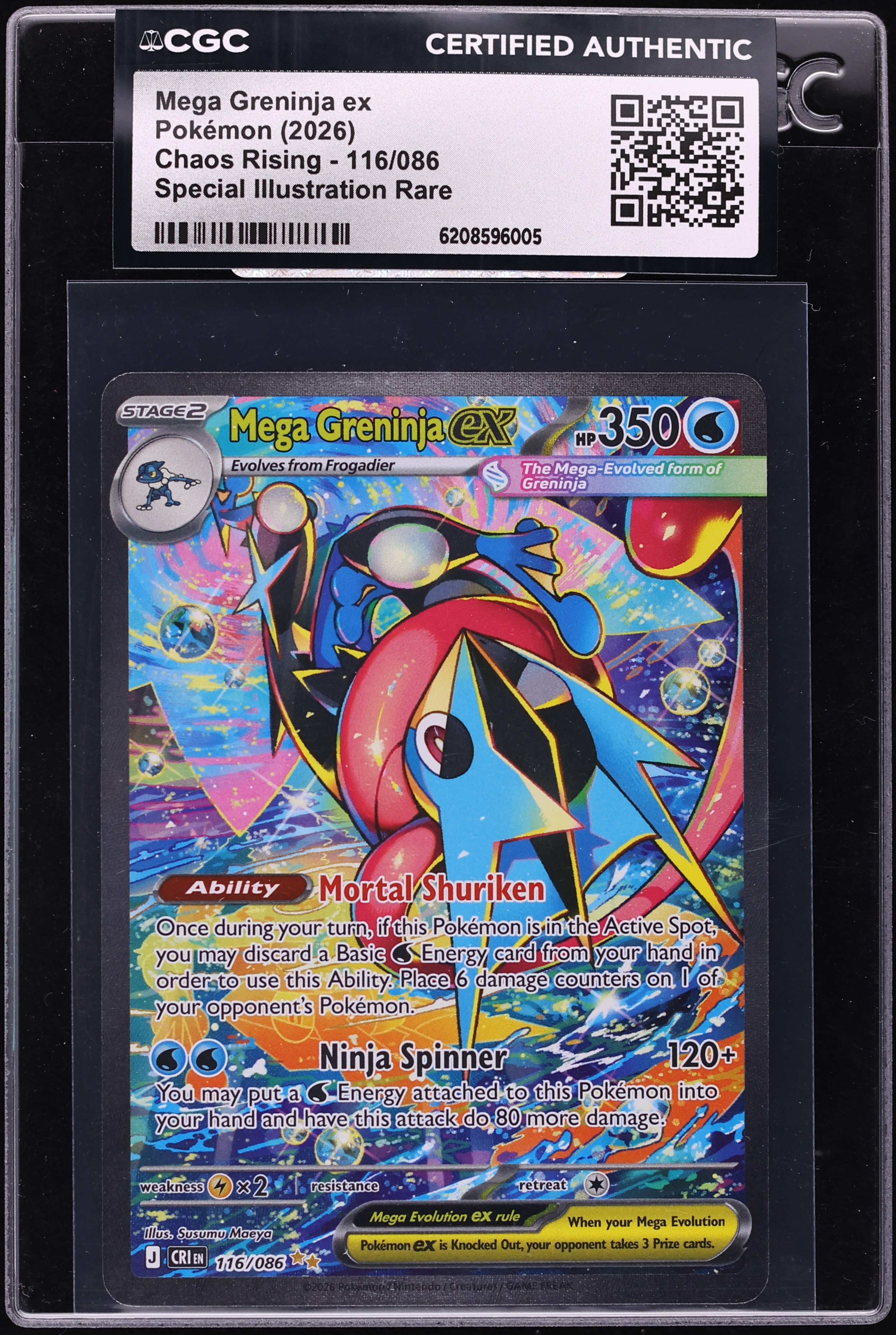 2026 Pokemon Mega Evolution Chaos Rising SIR Mega Greninja ex #116 CGC AUTH