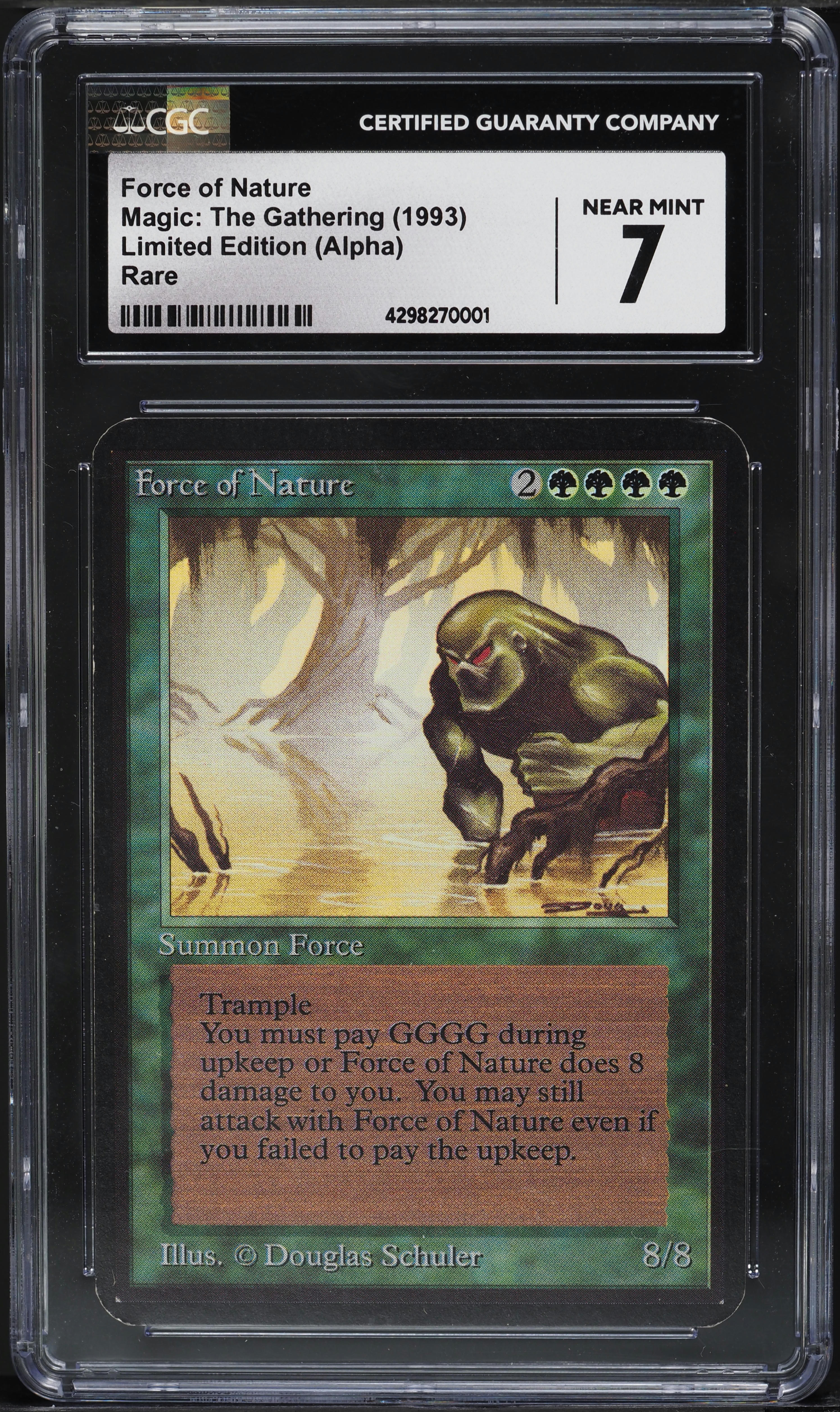 1993 Magic The Gathering MTG Alpha Force Of Nature CGC 7 NRMT