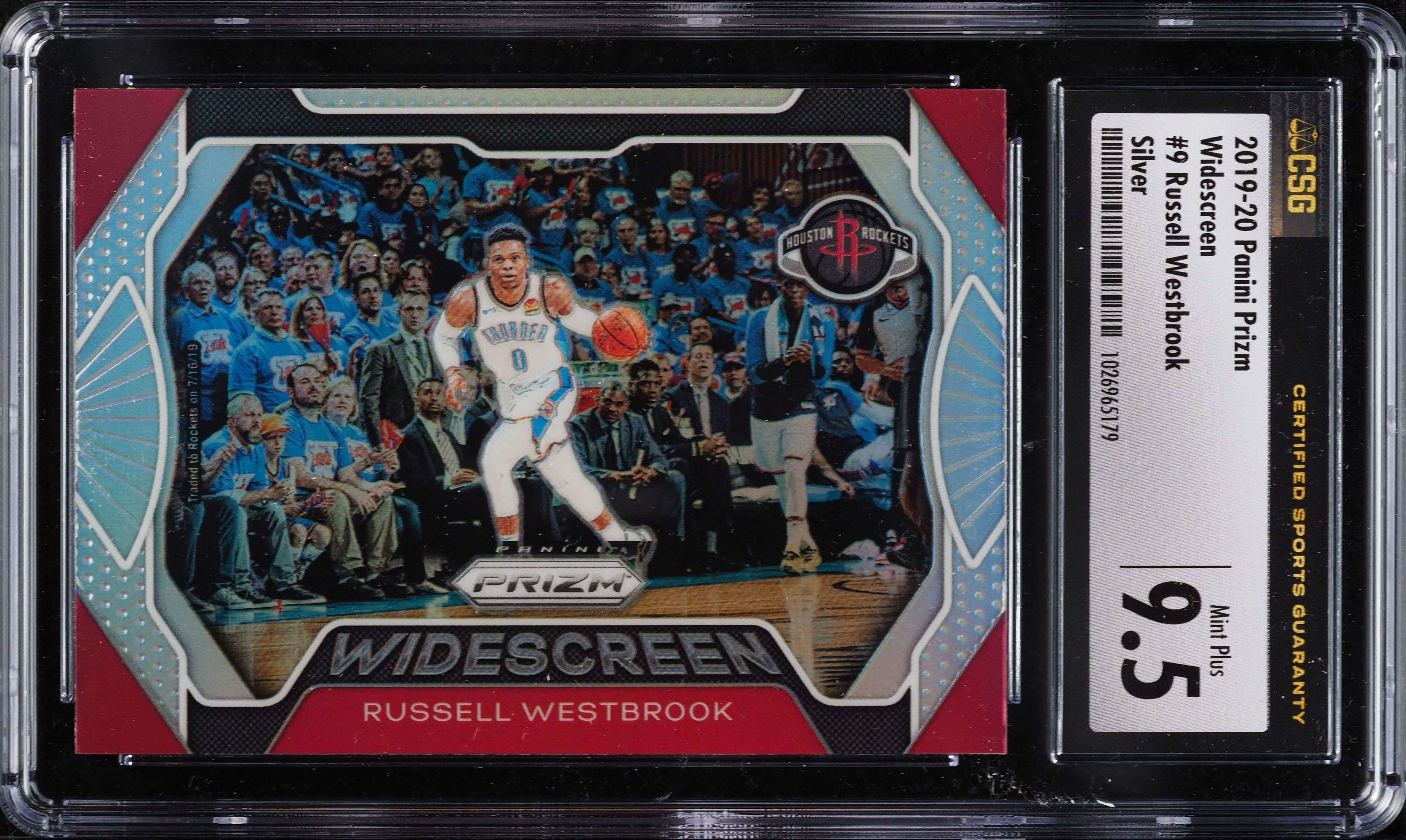 2019 Panini Prizm Widescreen Silver Prizms Russell Westbrook #9 CSG 9.5 MINT+