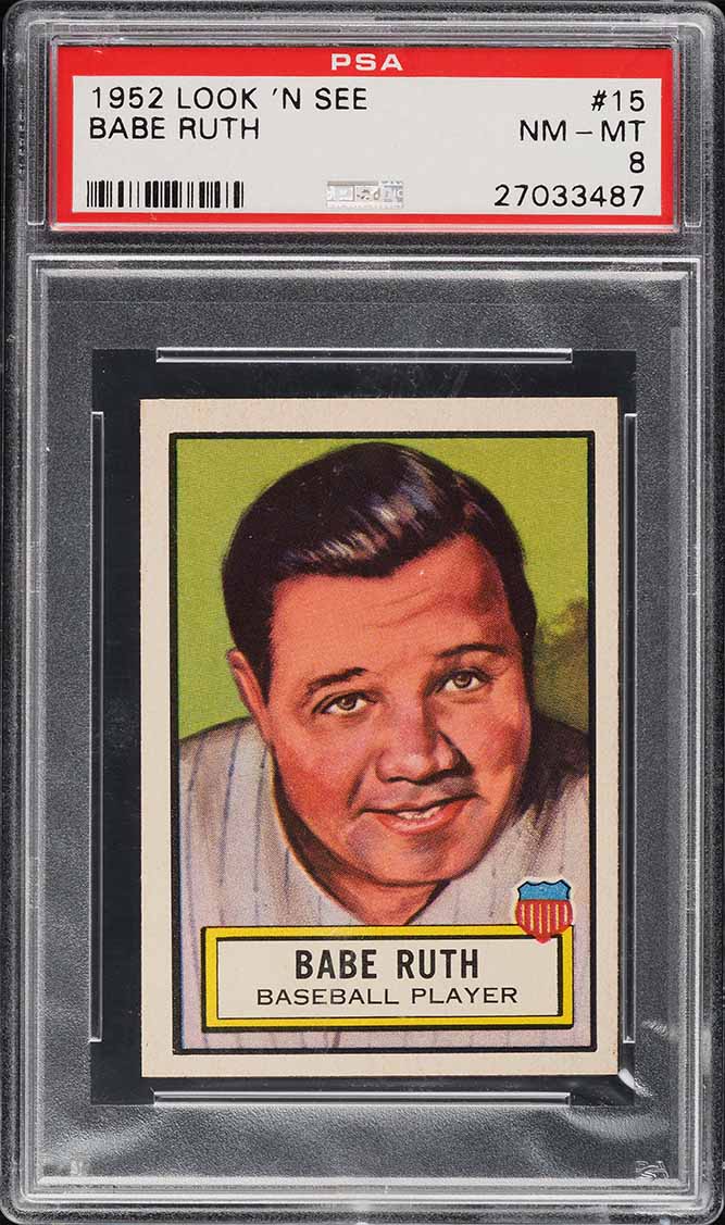 1952 Topps Look 'N See Babe Ruth #15 PSA 8 NM-MT
