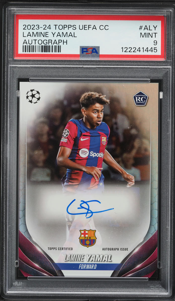 2023 Topps UEFA Club Competitions Lamine Yamal ROOKIE AUTO #A-LY PSA 9 MINT