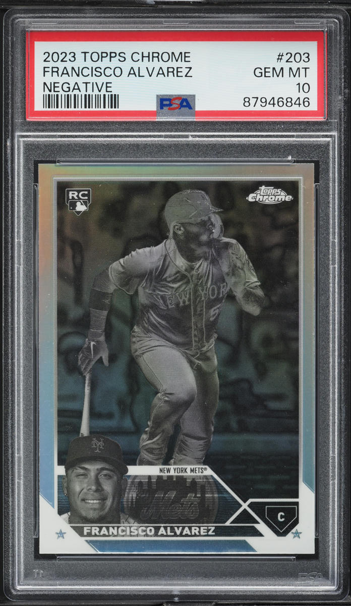 2023 Topps Chrome Negative Refractor Francisco Alvarez ROOKIE #203 PSA 10 GEM