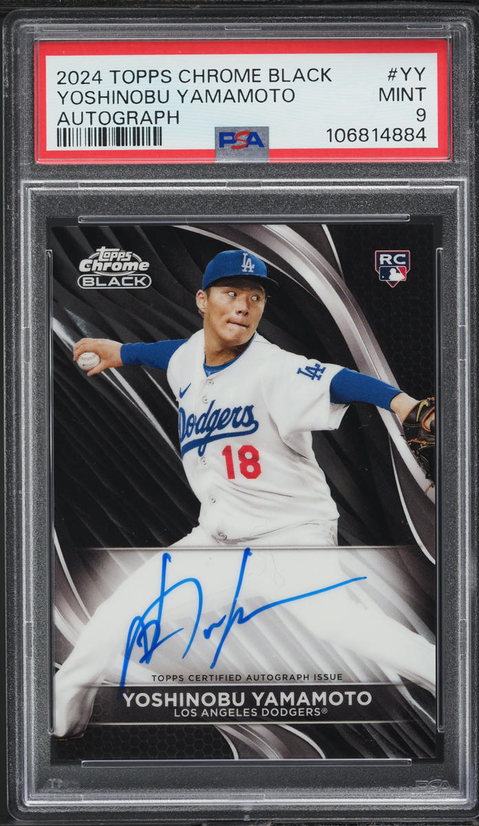 2024 Topps Chrome Black Yoshinobu Yamamoto ROOKIE AUTO #YY PSA 9 MINT