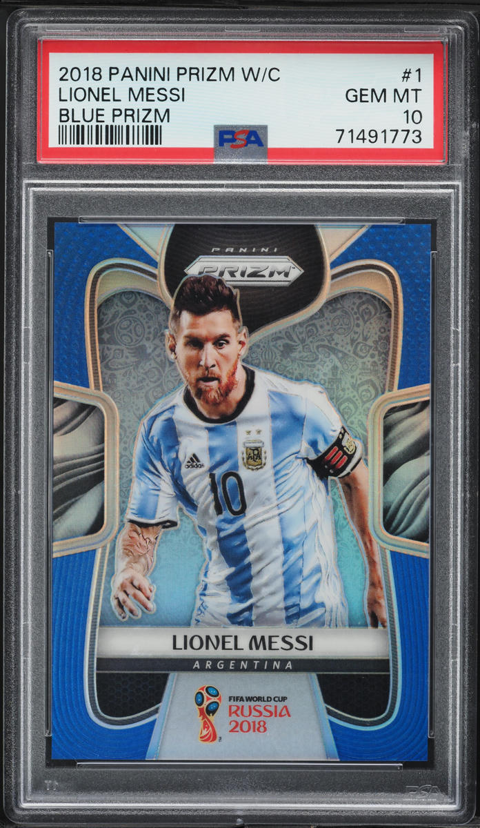 2018 Panini Prizm World Cup Blue Lionel Messi /199 #1 PSA 10 GEM MINT