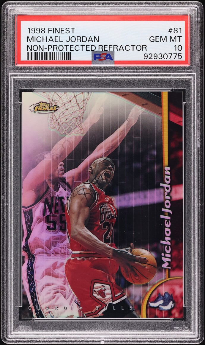 Michael jordan refractor finest ジョーダン　レア 1993 Finest Michael Jordan Refractor | PSA CardFacts®