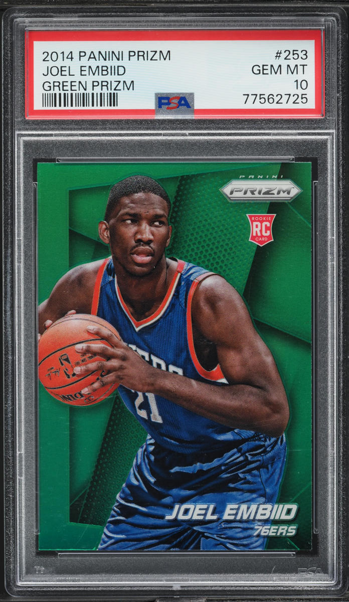 2014 Panini Prizm Green Joel Embiid ROOKIE #253 PSA 10 GEM MINT