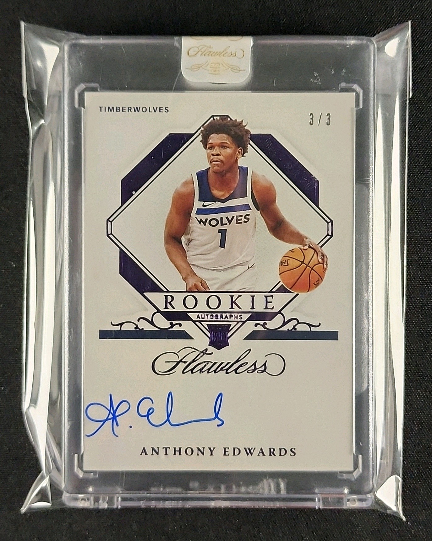 2020 Panini Flawless Amethyst Anthony Edwards ROOKIE AUTO 3/3 #FRA-ANT MBA AUTH