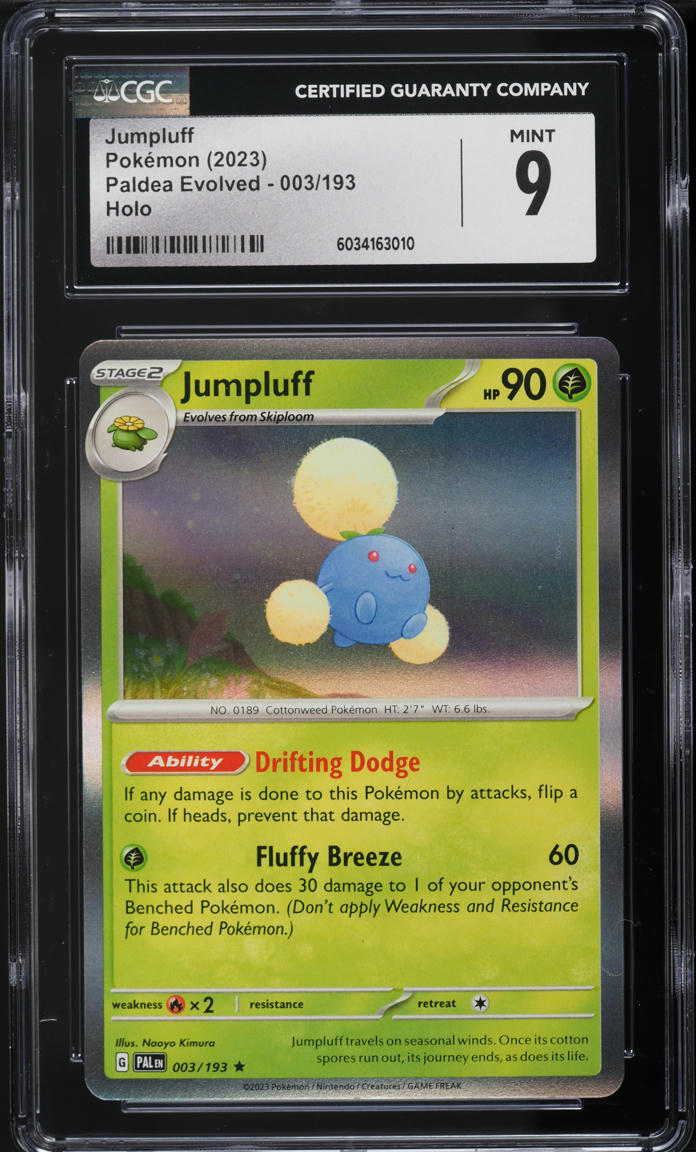 2023 Pokemon Scarlet & Violet Paldea Evolved Holo Jumpluff #3 CGC 9 MINT