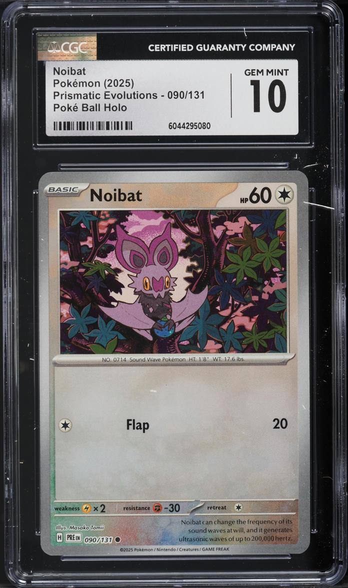 2025 Pokemon SV Prismatic Evolutions Poke Ball Holo Noibat #90 CGC 10 GEM MINT