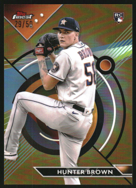 2023 Topps Finest Gold Refractor #69 Hunter Brown RC /50