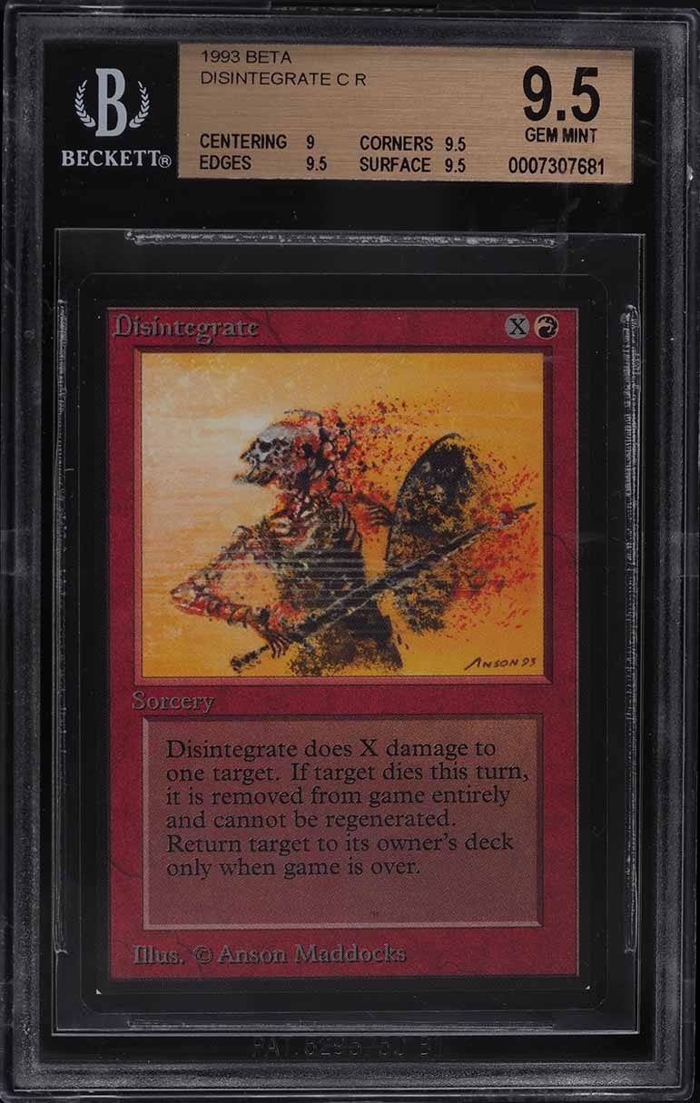 1993 Magic The Gathering MTG Beta Disintegrate BGS 9.5 GEM MINT