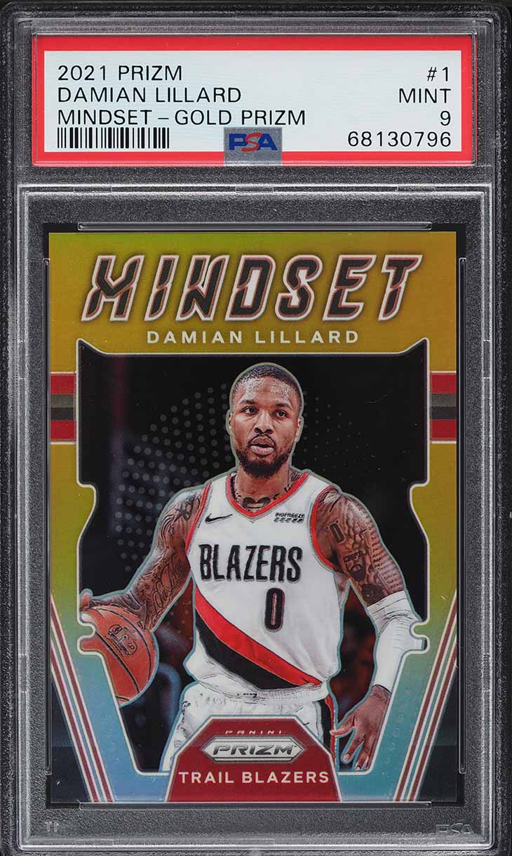 2021 Panini Prizm Mindset Gold Prizms Damian Lillard /10 #1 PSA 9 MINT